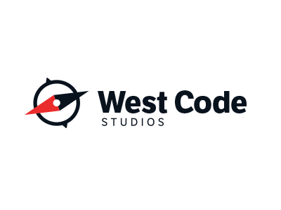 West Code Studios Logo brock code compass logo ryan studios west