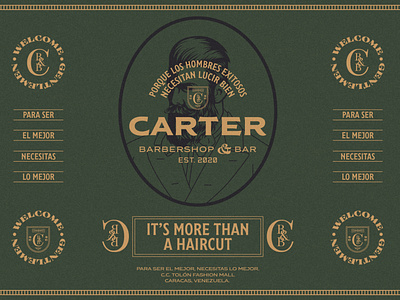 Carter Barbershop & Bar bar barbershop branding gentlemen vintage