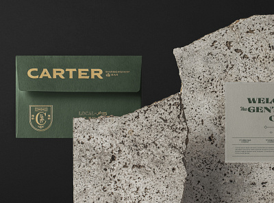 Carter Barbershop & Bar bar barbershop brand collateral branding gentlemen vintage