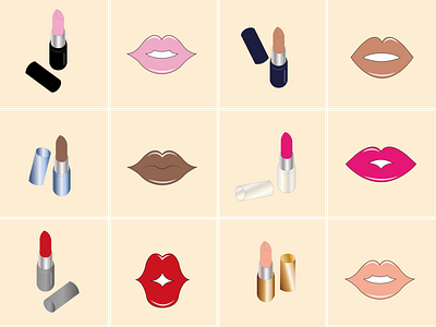 Lipstick Kit beauty colour cosmetic design graphic design illustration lips lipstick makeup