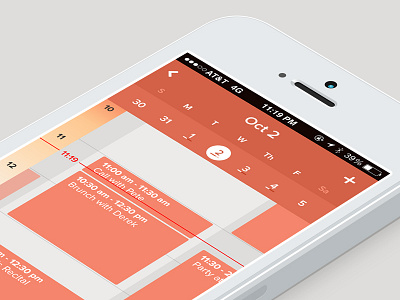 Calendar app calendar ios mobile schedule swipe ui ux