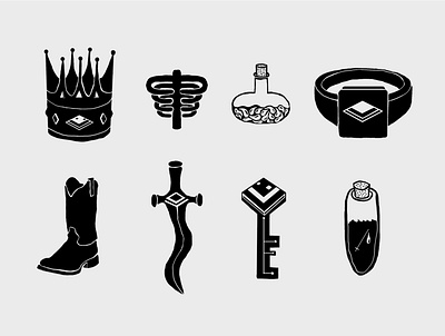 Titan's artefacts design icon illustration