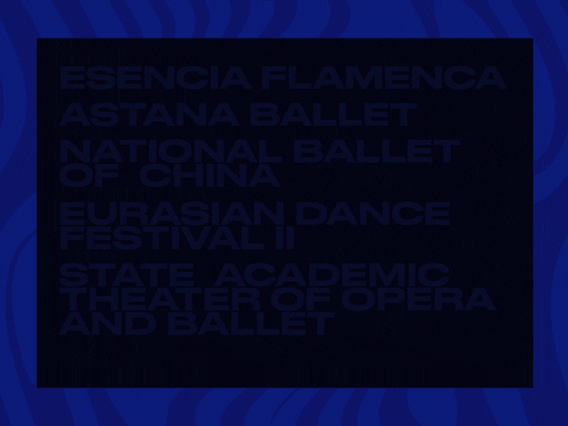 Dance Festival Posters ui animation animation astana ballet dance debut eurasia gif kazakhstan poster typography ui