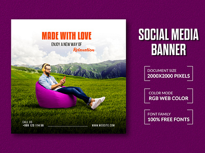 Bean bags social media banner Design
