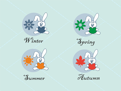 Seasons and hare) Icons.