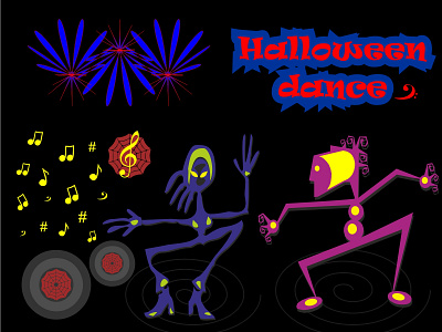 Halloween dance dancing design graphic design halloween illustration logo monsters night party вектор