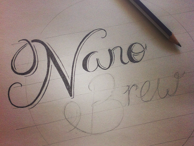 Nano Brew logo hand drawn logo