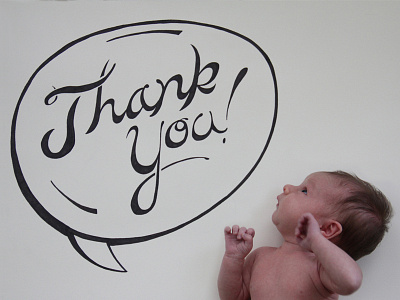 Thank You card handlettering