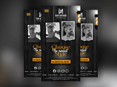 Landing Page | Barber Shop | App view app branding design graphic design logo typography ui ux web design