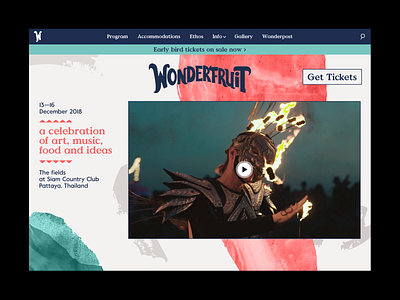Wonderfruit Website festival music ui ux web design