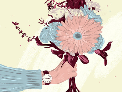 A bouquet for your troubles art bouquet color design flowers illustration illustration art motion design procreate procreate app