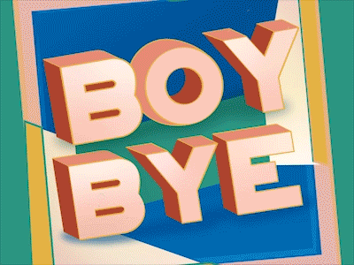 boybye 1x2 2 animation boy boy bye bye color design fun funky funny illustration motion motion design motion designer motion graphics motiongraphics primary colors retro typography vector