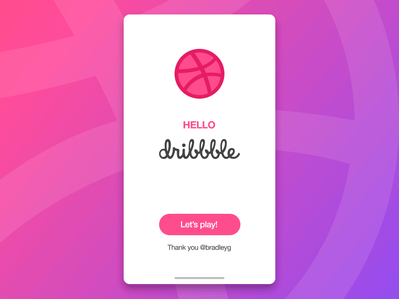 Hello Dribbble! animation design hello dribble productdesign ui ux