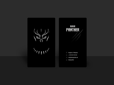 Black Panther business card design vector warmup