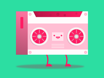 Music Tape Lady avatar cute illustration minimal retro sketch vector vintage