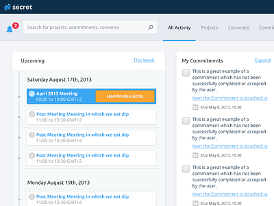 Dashboard for a new app app dashboard html5 meetings online schedule work