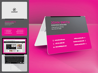 Macbook Clamshell Business Card Design Outside View