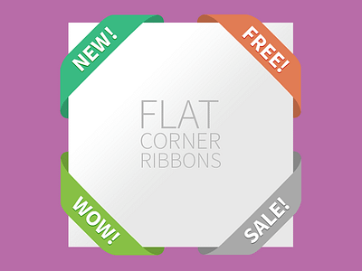 Freebie Flat Corner Ribbons