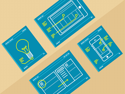 Blue prints for new site art blueprint bulb idea illustrator light pixel ux