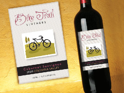 Bike Trail Vintners Wine Label graphic design packaging