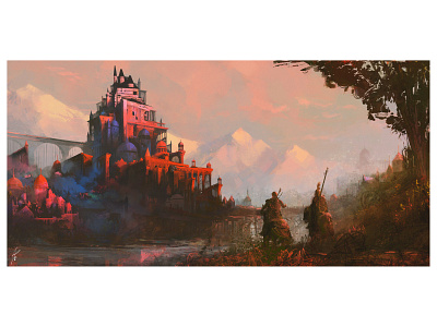 Red Palace art background concept conceptart environment illustration painting