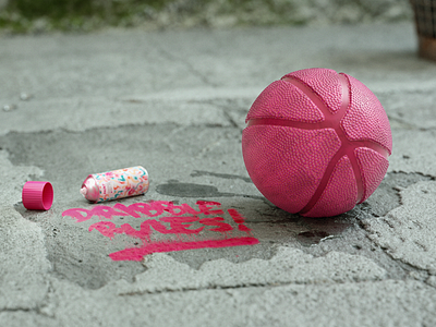 Hello Dribbble! 3d ball basket cgi city game graffiti street texture