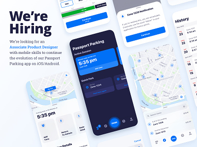 Passport is Hiring app design hiring parking ui