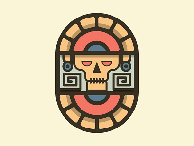 Mayan Logo clean color illustrator line logo mayan modern shades skull work