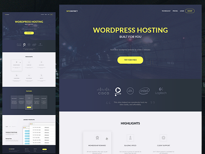 WordPress Hosting Landing Page agency commerce design homepage landing page ui ux web design website