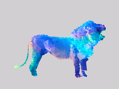 Polygon Lion Logo animal brand identity branding design lion logo mesh poly polygon triangles
