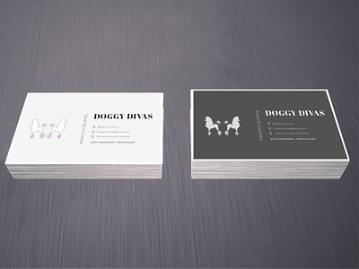 Doggy Divas Business Cards branding business cards design illustration layout logo modern print simple simplistic typography