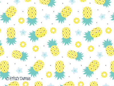 Pineapple Pattern illustration pattern pineapples repeat pattern surface design vector