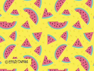Watermelon Pattern illustration illustrator repeat pattern summer surface design vector watermelon