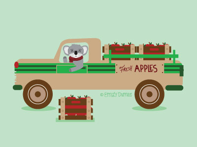 Apple Pickin' apple picking apples autumn fall illustration illustrator koala september vector
