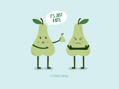 Pear Pressure food fruit funny humor illustration pear pun vector