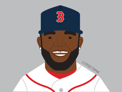 Big papi baseball big papi boston david ortiz illustration illustrator portrait red sox vector