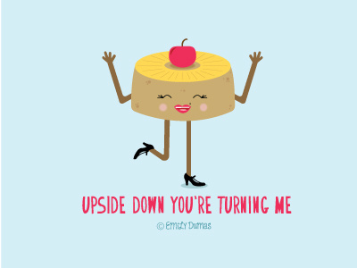 Pineapple Cake character funny humor illustration illustrator pineapple upside down cake vector