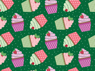 Cupcake Pattern cupcakes food pattern repeat pattern surface design sweets vector