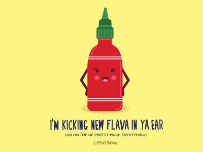 New Flava cartoon craig mack food funny hot sauce humor illustration sriracha vector