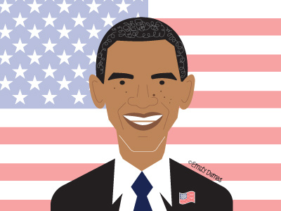 Barack america illustration obama portrait president vector