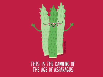 Age of Asparagus aquarius asparagus food illustrator lettering vector