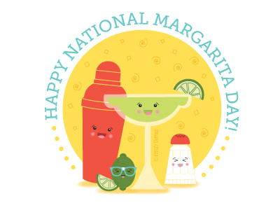Margarita Day emily dumas lime margarita salt shaker tequila vector yellow