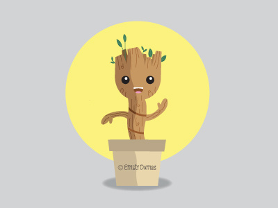 I Am Groot emily dumas groot guradians of the galaxy illustration pop culture tree vector