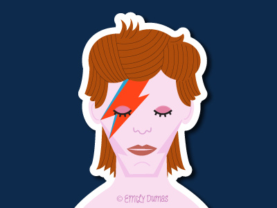 Ziggy bowie emily dumas lightning bolt music vector ziggy