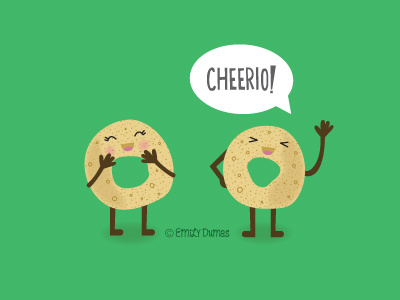 Cheerio! cheerios emilydumas food art funny illustration illustrator pun vector