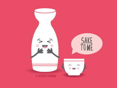 Sake to Me art beverage emily dumas illustration illustrator sake vector