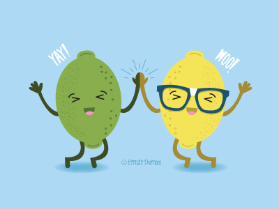 Zest Friends emily dumas friends fruit illustration illustrator lemon lime vector