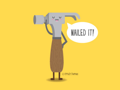 Nailed It! emily dumas hammer humor illustration illustrator pun punny vector
