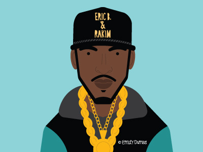 Rakim emily dumas follow the leader hip hop portrait rakim rap vector