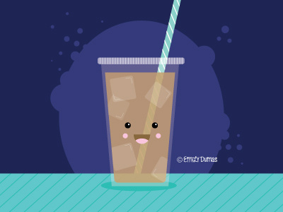 Iced Coffee beverage coffee emily dumas iced coffee vector